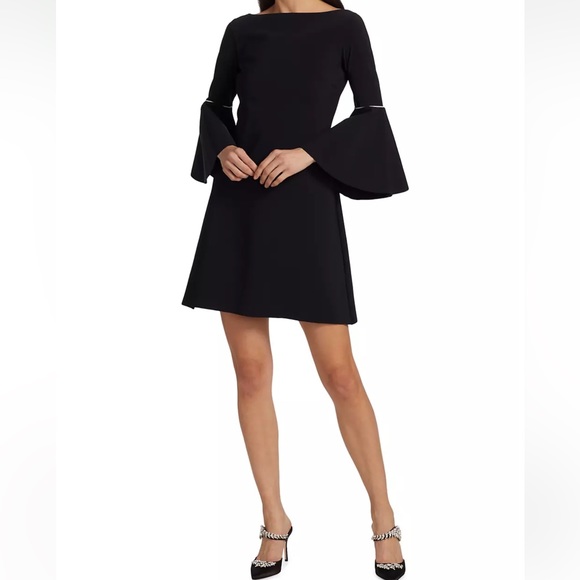 Chiara Boni La Petite Robe Natalia Piped Bell-Sleeve Dress Size 18 NWT - Picture 2 of 6